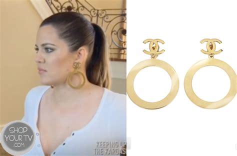 khloe kardashian gold chanel earrings|Stud earrings .